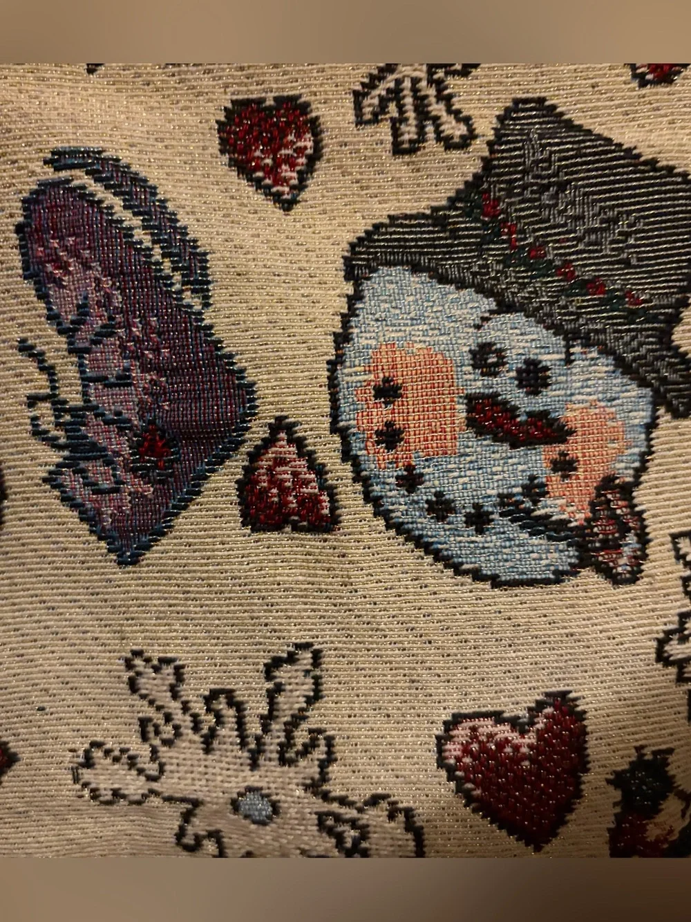 Woven Snowman Pattern Tote Bag with matching coin purse/small wallet